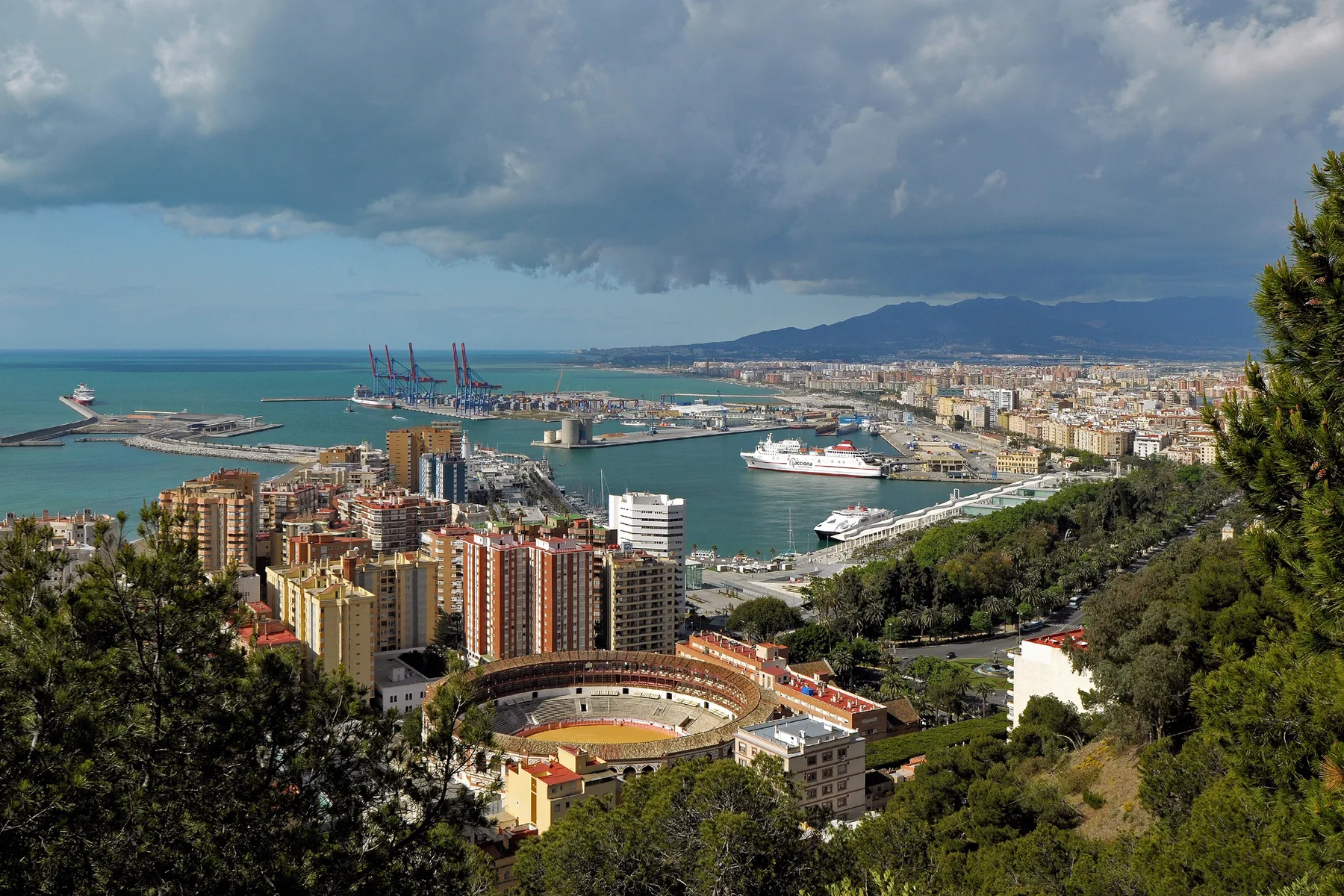 Blick über die Dächer von Málaga